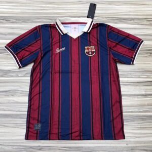 FC Barcelona collar neck striped patterned jersey